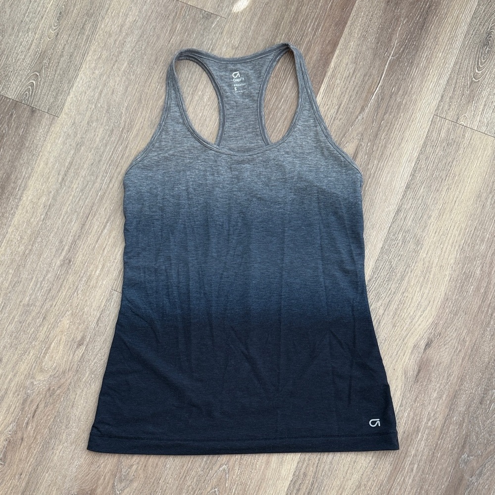 GAP Black and Gray Ombre Racerback Tank Top
